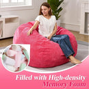 3.5FT Bean Bag Chairs Teardrop Bean Bag Chair for Adults Beanbag Chair with Memory Foam Filled Machine Washable Cover for Living Room, Bedroom (Large,Pink) by TinyTreasures Baby Boutique