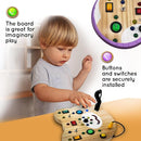 Toddler Montessori Busy Board - Wooden Educational Toy with Lights, Switches, and Buttons - Sensory Board - Preschool Motor Skills Learning Activities - Christmas & Birthday Gift by TinyTreasures Baby Boutique
