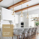 1-Light Teardrop Pendant Light, Brass Gold Ceiling Hanging Light Fxitures, LED Light Fixtures Ceiling Glass Pendant Lighting for Kitchen Island Dining Room Bar by CozyNest Decor