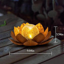 Huaxu Solar Lights Outdoor Decor Metal Lotus Flower LED Waterproof Glass Decorative Gifts for Garden Lover Women Mom Table Pathway Lawn Patio Yard Ground by GreenHaven Gardens