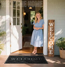 Yimobra Welcome Mat Outdoor Indoor, All-Season Waterproof Front Door Mat Outside Entrance, All-Weather Heavy Duty Non-Slip Doormat, Low Profile Porch Patio Entrance Mats, 47x24, Black by CozyNest Decor