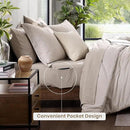 Monbix Queen Comforter Set - 7 Pieces Cationic Dyeing Oatmeal Beige Bed in a Bag Queen Bedding Sets with Comforter, Sheets, Pillowcases & Shams, Reversible Bedding Comforters Sets by CozyNest Decor