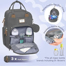 RUVALINO Diaper Bag Backpack, Multifunction Travel Back Pack Maternity Baby Changing Bags, Large Capacity, Waterproof and Stylish, Iron Gray by TinyTreasures Baby Boutique