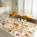 Kids Rugs for Playroom Washable, Educational and Fun Learning Rugs with ABC Alphabet Animals Shapes, Baby Toddler Children's Play Mat for Bedroom Classroom Nursery, 3x5 Feet, Beige and Pink by CozyNest Decor