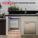 24 Inch Beverage Refrigerator, Beverage Cooler 180 Can Built-in Design, Under Counter Beer Fridge with Glass Door for Soda, Wine, Water - For Kitchen, Office or Bar by CozyNest Decor