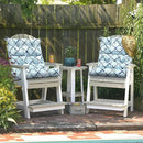 LVTXIII Outdoor Tufted High Back Cushions Set of 2 Patio Seasonal Replacement Rocking Chair Cushion with Ties, Solid Seat and Back Chair Cushion, (44” L x 22W”, Boho Geometry Blue) by GreenHaven Gardens