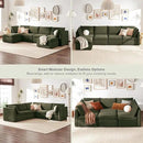 mopio Oversized Modular Sectional Sofa with Fully Removable Covers and Storage, Convertible U, L-Shaped and Sleeper Sectional, Modern Couches with Ottoman Chaise (Olive Green Velvet, 6 Seats, U) by CozyNest Decor