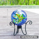 VCUTEKA Gazing Ball, Glass Gazing Globe Decorative Glass Gazing Globe/Ball/Sphere Lawn Ornament for Gardens, 10-Inch, Blue Swirl by CozyNest Decor