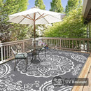 Pauwer Waterproof Outdoor Rug 6x9, Reversible Plastic Straw Patio Camping Rug, Indoor Outdoor RV Mat Carpet for Deck, Camper, Porch, Balcony, Backyard, Picnic, Boho Grey by GreenHaven Gardens