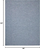 Nourison Positano Indoor-Outdoor Navy Blue 8' x 10' Area Rug, Easy Cleaning, Non Shedding, Bed Room, Living Room, Dining Room, Backyard, Deck, Patio (8x10) by CozyNest Decor