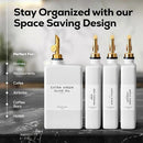 White Glass Olive Oil Dispenser Bottle for Kitchen by Brighter Barns - Avocado Oil Dispenser Set, Vanilla Syrup Bottle - Modern Decor, Gold Kitchen Accessories for Home, Airbnb, Cafe (White, Set of 2) by CozyNest Decor