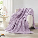 L'AGRATY Chunky Knit Blanket Throw - Soft Chenille Yarn Throw Blanket 40x50： Handmade Thick Cable Knit Crochet Blanke - Large Knit Blanket Chunky Rope Knot Throw Blanket for Couch Sofa Bed Home Decor by CozyNest Decor
