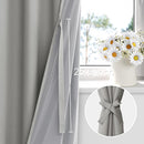 XWZO Full Shading Blackout Curtains 45 Inches Length with Tiebacks- Heat and Light Blocking Rod Pocket Window Drapes with Black Liner Backing for Bedroom/Kid's Room, Light Grey, W42 x L45, Set of 2 by TinyTreasures Baby Boutique
