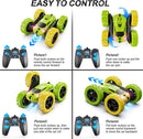 Remote Control Car, RC Car Toys for 6-12 Year Old Boys, Off Road RC Stunt Car 4WD 360° Rotating Remote Control Car for Kids, Boys Girls Gifts for Birthday, Christmas Yellow&Green by TinyTreasures Baby Boutique