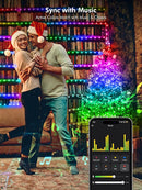 Brizled Smart RGB Fairy Lights Pro, 66FT 200 LED Orange Purple Halloween String Lights, Color Changing Christmas Fairy Light App Controlled, Dimmable Tree Light Music Sync Work with Google Home Alexa by TinyTreasures Baby Boutique