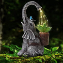 Solar Elephant Watering Effect LED Lights Garden Statue, Outdoor Garden Decor for Lawn, Balcony, Yard, Gifts for Mom, Grandma, Wife by GreenHaven Gardens
