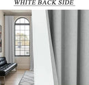 Light Gray Linen Blackout Curtains White Backing 102 Inch Long 2 Panel Sliding Glass Door Solid Grey Light Blocking Thermal Curtain for Summer Heat Energy Saving Weather Drapes for Bedroom Living Room by CozyNest Decor