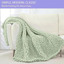 Bigacogo Chunky Knit Throw Blanket for Couch, 40x80 inches, 100% Hand Knitted with Thick Jumbo Chenille Yarn, Cozy Soft Large Rope Knot Cable Crochet Blankets for Sofa Bed Living Room, Sage Green by CozyNest Decor