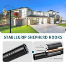 Ottsuls Double Shepherds Hooks for Outdoor, 92 Inch Bird Feeder Pole with 5 Prong Base, Upgrade 1 INCH Thick Heavy Duty Planter Hook for Hanging Baskets, Lantern,1 Pack by GreenHaven Gardens