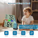 Digital Thermometer Hygrometer, Indoor Wall Thermometer, Indoor Humidity Temperature Monitor with Max&Min Records Backlit for 10S for Greenhouse, Home and Office Measuring Devices by TinyTreasures Baby Boutique