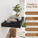 12 Inch Deep Black Floating Shelves, 24 x 12 Floating Shelf for Books, Rustic Wood Deep Wall Shelves for Home Storage & Display, 2" Thicked Shelves for Kitchen, Living Room, Bedroom, 2 Pack by CozyNest Decor