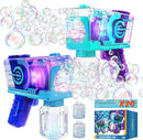Eaglestone Bubble Gun for Kids 2 Packs, Automatic Bubble Machine, 10-Hole Bubbles Wands Blaster for Toddlers with LED Lights & Solution, Easter, Party Favor, Outdoor Toys for Boys & Girls by TinyTreasures Baby Boutique