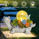 Afirst Solar Garden Turtle Statues with Succulent Outdoor Resin Figurine Solar Lights Decorations,Tortoise Statue for Lawn, Patio, Balcony, Yard Ornament by GreenHaven Gardens