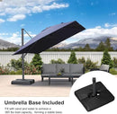 PURPLE LEAF 10' × 10' Patio Cantilever Umbrella with Base Outdoor Square Adjustable Offset Umbrellas with 360-degree Rotation and 8 Heavy Duty Metal Ribs for Garden Deck Pool Navy Blue by GreenHaven Gardens