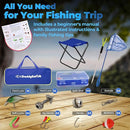 DaddyGoFish Kids Fishing Pole - Rod Reel Combo Tackle Box Starter Set - First Year Small Gear Kit for Boys Girls Toddler Youth Age Beginner Little Children by TinyTreasures Baby Boutique