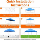 Amazon Basics Outdoor Pop Up 10 x 10 Canopy Tent for Events, Portable with Easy Setup, Includes Wheeled Carry Bag, 8 Pegs, 4 Ropes, 4 Weighted Bags, Blue