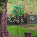 53 Inch Wind Spinner - Outdoor Metal Peacock Wind Sculptures for Garden, Patio, Yard, Lawn Decorations Double Windmill Spinner by GreenHaven Gardens