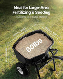 VEVOR Broadcast Spreader, 60LBS Capacity, Walk-Behind Push Spreader, 0-9.8 ft Spreading Width, 10 in All Terrain Pneumatic Tires, Lawn Spreaders with Hopper Grate, for Seed, Fertilizer, Salt, Ice Melt by GreenHaven Gardens