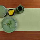 Solino Home Linen Table Runner 120 Inches Long - 100% Pure Linen Laurel Green Dining Table Runner 14 x 120 Inch for Fall, Autumn, Thanksgiving - Fete by CozyNest Decor
