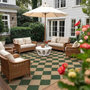 Lahome Checkered Washable Rugs 8x10, Easy Jute Rug for Living Room Patio, Farmhouse Neutral Indoor Outdoor Carpet Non Slip Non Shedding Floor Carpet for Office Deck Backyard by CozyNest Decor