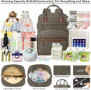 Diaper Bag Backpack Tote for Women Large Capacity, Baby Bag with Insulated Pockets Multifunctional Diaper Bags For Baby Girl Boy Waterproof Baby Bags For Boys Girls Maternity Bag khaki Brown by TinyTreasures Baby Boutique