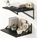 Fun Memories Deep Floating Shelves for Wall, 12 Inch Deep Black Floating Shelves Set of 2, 16" W x 12" D Wall Shelf, Wide Display Ledges Shelves for Bedroom, Bathroom, 12 Deep Bookshelf Wall Mounted by CozyNest Decor