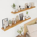 Axeman 55 inch Floating Shelves for Wall - 8'' D Live Edge Rustic Solid Elm Wood Floating Shelves Wall Mounted, Hanging Shelves with Invisible Bracket for Living Room Bedroom Kitchen, Natural by CozyNest Decor