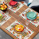 Gingerbread Man Christmas Placemats Set of 4 Candy Cane Xmas Seasonal Holiday Linen Table Mats Red Green Orange Winter Washable Place Mats for Party Kitchen Dining Outdoor Indoor Decor by CozyNest Decor