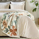 Lahome Floral Beige Soft Throw Blanket for Bed，Spring Botanical Aesthetic Blankets for Women Cute, Thick Warm Cozy Throws for Girls Sofa Chair Home Decor, Beige 50''x60'' by CozyNest Decor
