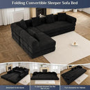 Modular Sectional Loveseat Sofa Cloud Boneless Couch, Modern Sleeper Sofa for Customizable Living Spaces, Cozy Modular Couch for Indoor Room, No Assembly Required, Black by CozyNest Decor
