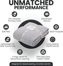 Gold Case Throw Blanket for Bed – 100% Recycled Turkish Cotton Bed Blanket – Decorative Throw Cotton Blankets for Living Room & Bedroom – Woven Twin Blankets - 71x90 - Grey by CozyNest Decor