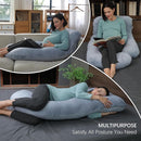 MOON PARK Pregnancy Pillows for Sleeping - U Shaped Full Body Maternity Pillow with Removable Cover - Support for Back, Legs, Belly, HIPS - 65 Inch - Grey by TinyTreasures Baby Boutique
