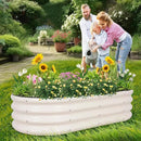 1MORE Galvanized Raised Garden Bed- Planter Garden Boxes Outdoor, Raised Beds for Gardening, 4x2x1ft Metal Garden Bed Kit for Vegetables Flower, Planter Raised Beds with Protective Tape & Tools.White by GreenHaven Gardens