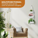 REGAL TRUNK Hanging Fruit Baskets for Kitchen - 3 tiers Fruit Baskets Hanger - Macrame Fruit Hammock - White Boho Wall Decor - Produce and Vegetable Tiered Storage Holder - 3x10x27.5 in by CozyNest Decor