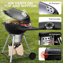 Premium 22 Inch Charcoal Grills with 2 Foldable Tables, BBQ Grill with Cover, Outdoor Barbecue Grill with Ash Catcher, Portable Charcoal Kettle Grills with Wheels for Camping Party Backyard by GreenHaven Gardens
