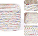 Small Storage Baskets for Organizing | Closet Organizer Bins | Shelf Toy Basket | Woven Rope Baskets | Cube Decorative Box | Shallow Basket | 11.5x7.5x4.7” | 3 Packs Rainbow by GreenHaven Gardens