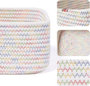 Small Storage Baskets for Organizing | Closet Organizer Bins | Shelf Toy Basket | Woven Rope Baskets | Cube Decorative Box | Shallow Basket | 11.5x7.5x4.7” | 3 Packs Rainbow by TinyTreasures Baby Boutique