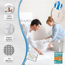National Allergy Superior 100% Cotton California King Mattress Protector Zippered - 73" x 84" x 15" - Hypoallergenic Bed Encasement - Breathable Dust Proof Cover - Oeko-TEX Standard 100 Certified by TinyTreasures Baby Boutique
