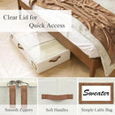 Under Bed Storage Containers, 2-Pack Underbed Storage Box, Collapsible Clothes Storage Bins with Handles and Lid, Medium Under Bed Organizers for Shoe, Blanket, Toy, Pillow, Sheet, Beige by CozyNest Decor