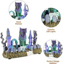 Cemetery Yard Graveyard Grave Theme Spooky Halloween Village Colorful LED Lights 9.25"x 5" x 6.25" by CozyNest Decor